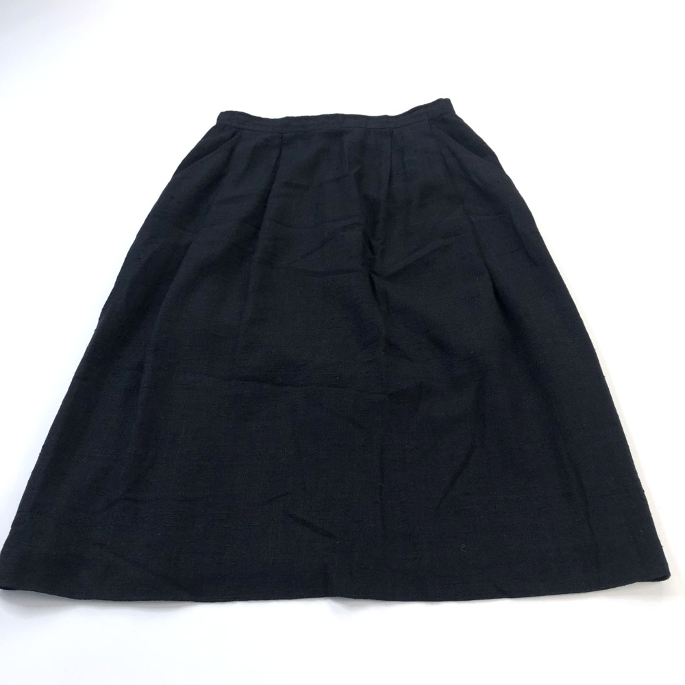 Carlisle 100% Silk VINTAGE VTG 12 (Fits 28In) Pleated Midi Skirt Black PLS READ